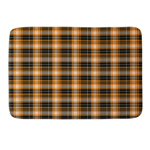 Little Arrow Design Co fall plaid orange and black Memory Foam Bath Mat