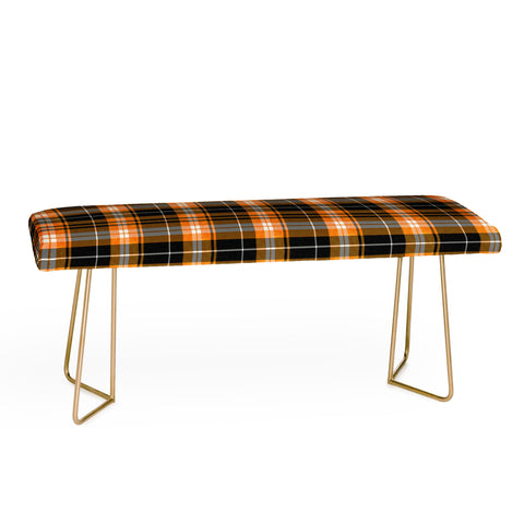 Little Arrow Design Co fall plaid orange and black Bench