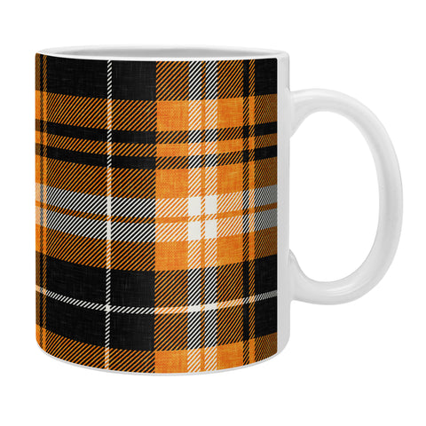 Little Arrow Design Co fall plaid orange and black Coffee Mug