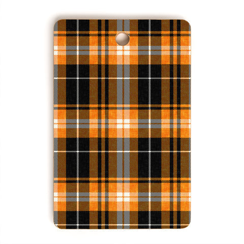 Little Arrow Design Co fall plaid orange and black Cutting Board Rectangle