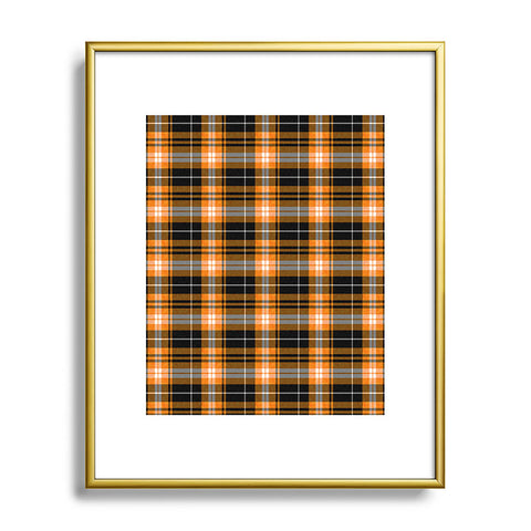 Little Arrow Design Co fall plaid orange and black Metal Framed Art Print