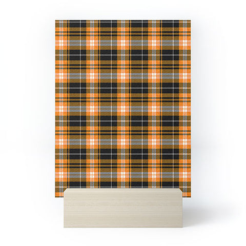 Little Arrow Design Co fall plaid orange and black Mini Art Print
