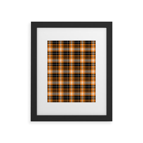 Little Arrow Design Co fall plaid orange and black Framed Art Print
