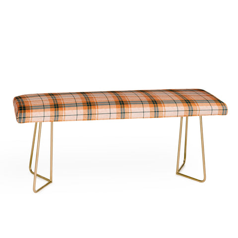 Little Arrow Design Co fall plaid orange dark teal Bench