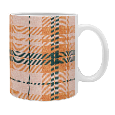 Little Arrow Design Co fall plaid orange dark teal Coffee Mug