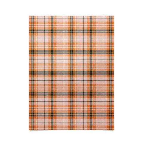 Little Arrow Design Co fall plaid orange dark teal Poster