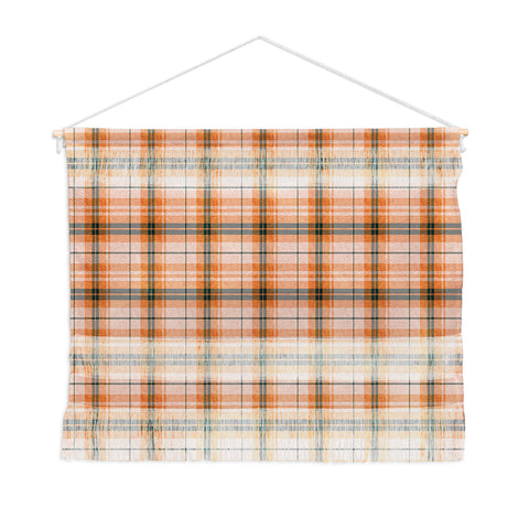 Little Arrow Design Co fall plaid orange dark teal Wall Hanging Landscape