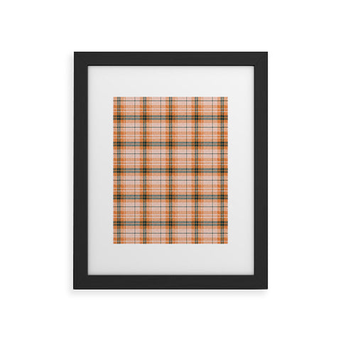 Little Arrow Design Co fall plaid orange dark teal Framed Art Print
