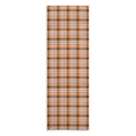 Little Arrow Design Co fall plaid orange dark teal Yoga Towel