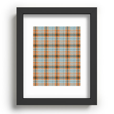 Little Arrow Design Co fall plaid orange light blue Recessed Framing Rectangle