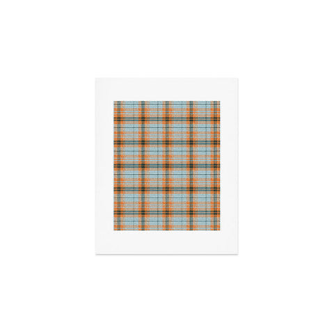 Little Arrow Design Co fall plaid orange light blue Art Print