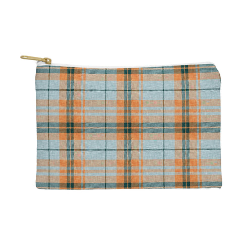 Little Arrow Design Co fall plaid orange light blue Pouch