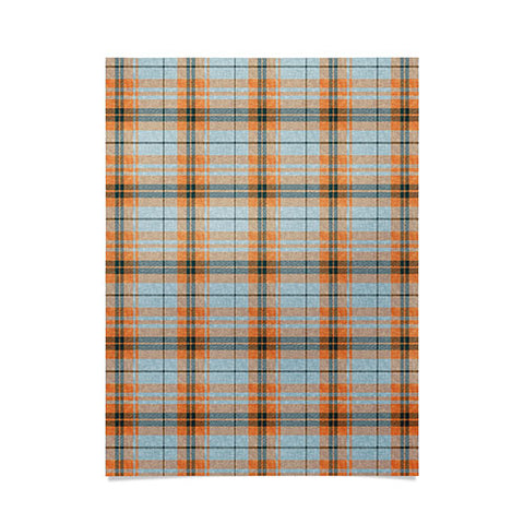 Little Arrow Design Co fall plaid orange light blue Poster