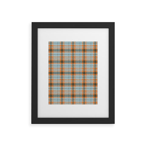 Little Arrow Design Co fall plaid orange light blue Framed Art Print
