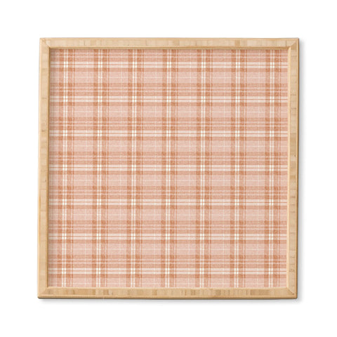 Little Arrow Design Co fall plaid peach Framed Wall Art