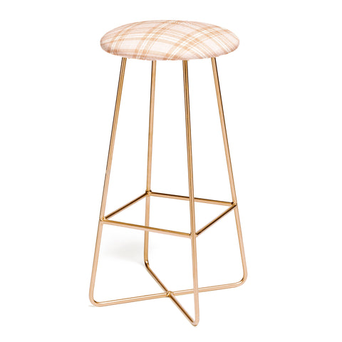 Little Arrow Design Co fall plaid peach Bar Stool