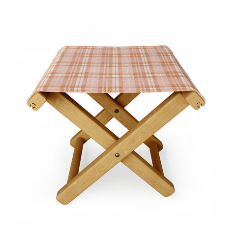 Little Arrow Design Co fall plaid peach Folding Stool