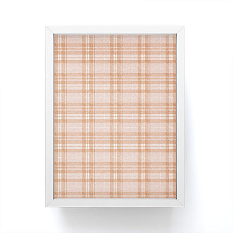 Little Arrow Design Co fall plaid peach Framed Mini Art Print