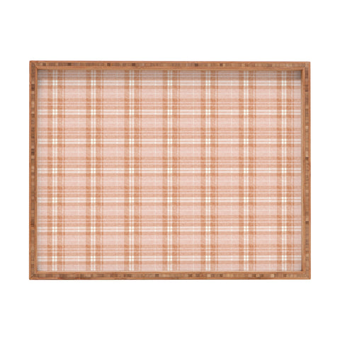 Little Arrow Design Co fall plaid peach Rectangular Tray