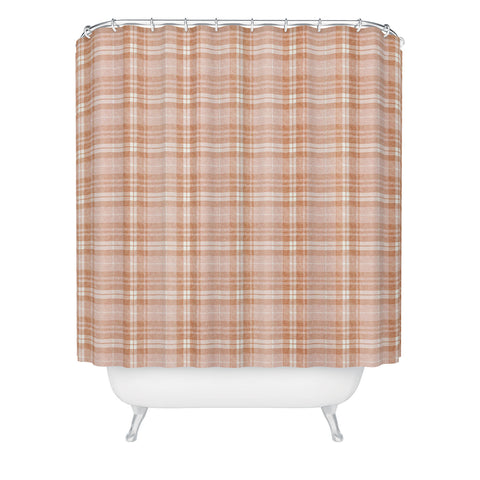 Little Arrow Design Co fall plaid peach Shower Curtain