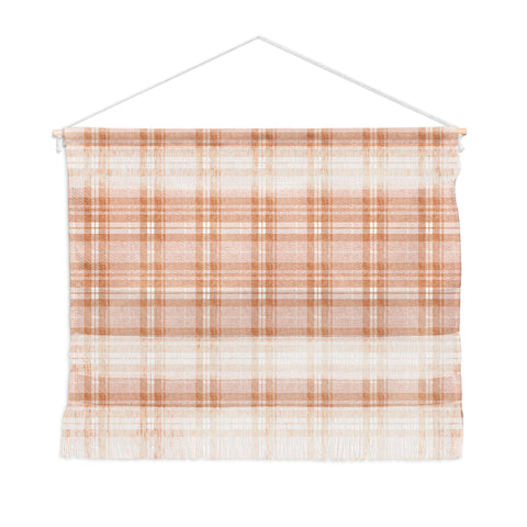 Little Arrow Design Co fall plaid peach Wall Hanging Landscape
