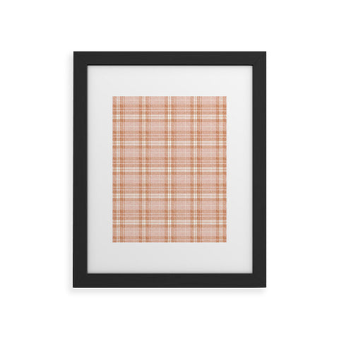 Little Arrow Design Co fall plaid peach Framed Art Print