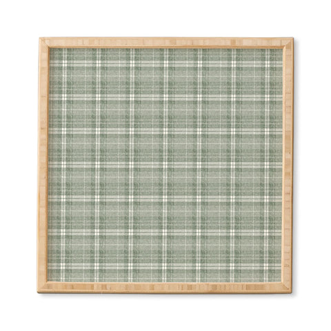Little Arrow Design Co fall plaid sage Framed Wall Art