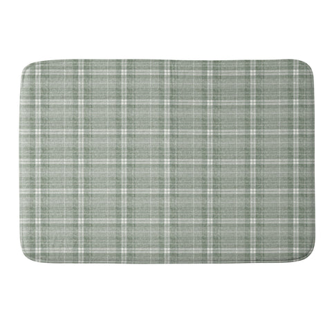Little Arrow Design Co fall plaid sage Memory Foam Bath Mat