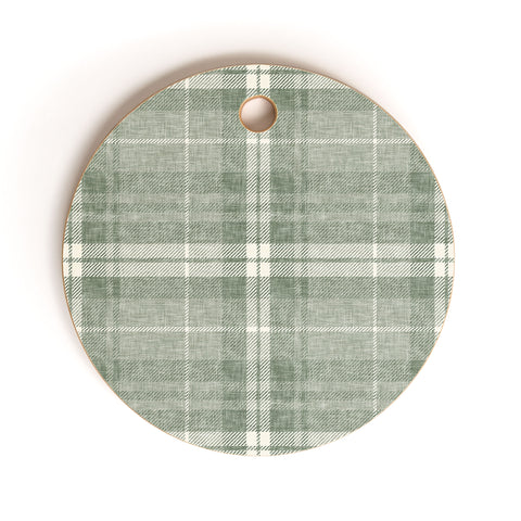 Little Arrow Design Co fall plaid sage Cutting Board Round
