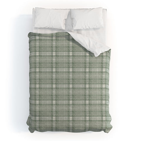 Little Arrow Design Co fall plaid sage Duvet Cover