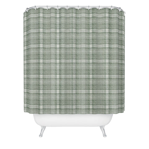 Little Arrow Design Co fall plaid sage Shower Curtain