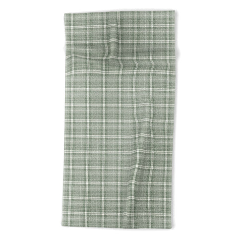 Little Arrow Design Co fall plaid sage Beach Towel