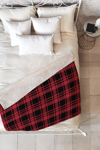 Little Arrow Design Co fall plaid Fleece Throw Blanket