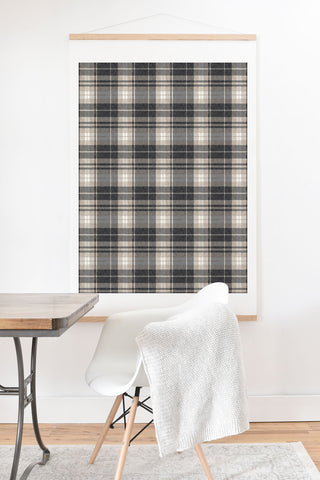 Little Arrow Design Co fall plaid tan neutrals Art Print And Hanger