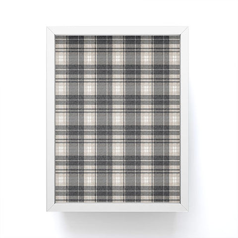 Little Arrow Design Co fall plaid tan neutrals Framed Mini Art Print