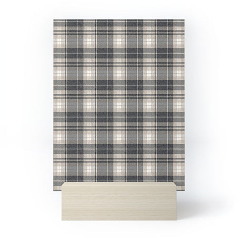 Little Arrow Design Co fall plaid tan neutrals Mini Art Print