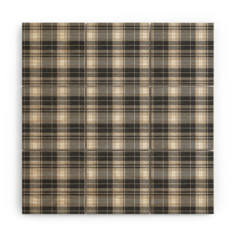 Little Arrow Design Co fall plaid tan neutrals Wood Wall Mural