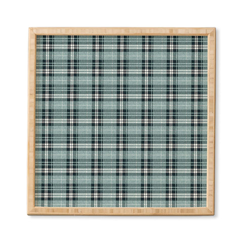 Little Arrow Design Co fall plaid teal Framed Wall Art