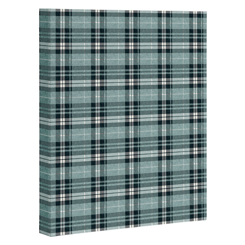 Little Arrow Design Co fall plaid teal Art Canvas