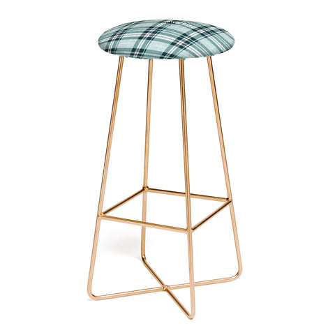 Little Arrow Design Co fall plaid teal Bar Stool