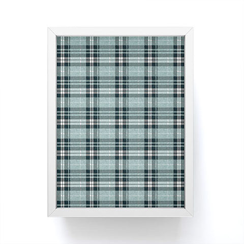 Little Arrow Design Co fall plaid teal Framed Mini Art Print