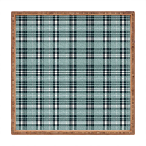 Little Arrow Design Co fall plaid teal Square Tray