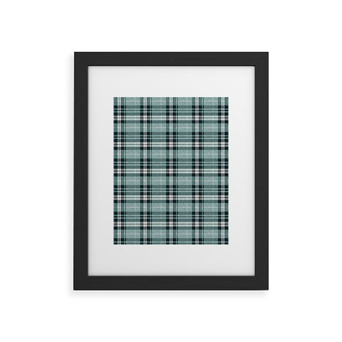 Little Arrow Design Co fall plaid teal Framed Art Print