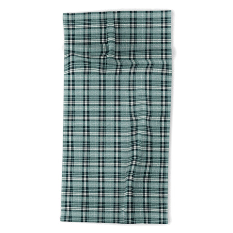 Little Arrow Design Co fall plaid teal Beach Towel