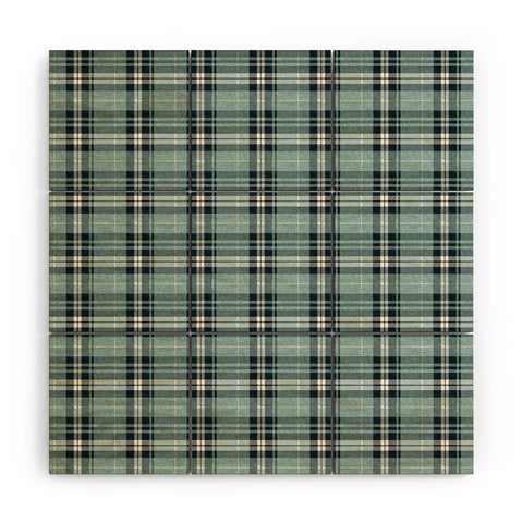 Little Arrow Design Co fall plaid teal Wood Wall Mural