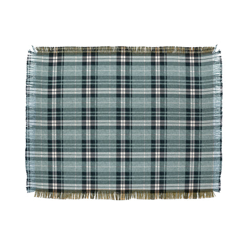Little Arrow Design Co fall plaid teal Throw Blanket