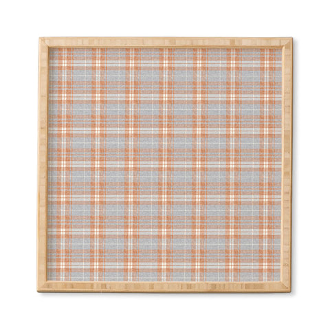 Little Arrow Design Co fall plaid warm neutrals Framed Wall Art