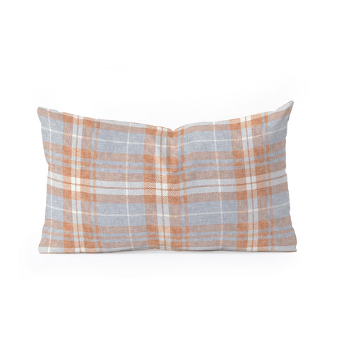 Little Arrow Design Co fall plaid warm neutrals Oblong Throw Pillow