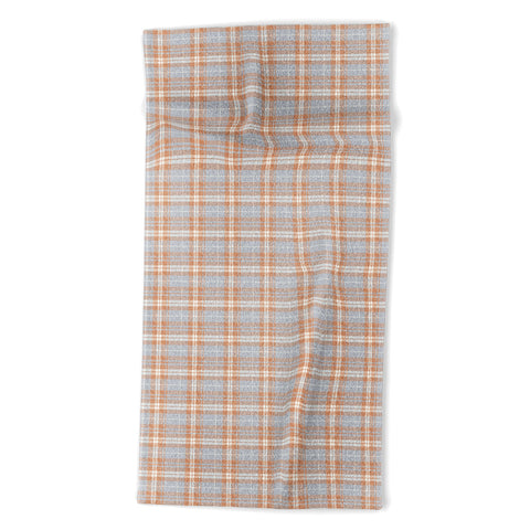 Little Arrow Design Co fall plaid warm neutrals Beach Towel