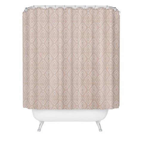 Little Arrow Design Co farmhouse diamonds blush Shower Curtain